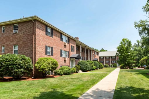Towne Estates building courtyard outside apartment building