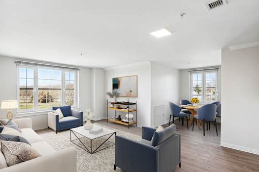 Apartment Living Room at Shoreline Grove Apartments in Branford, CT.