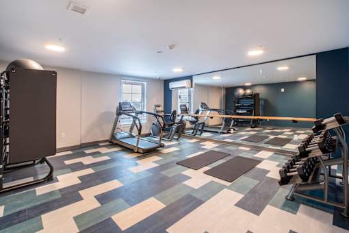 Fitness Center with Weights and Cardio at Shoreline Grove Apartments in Branford CT.