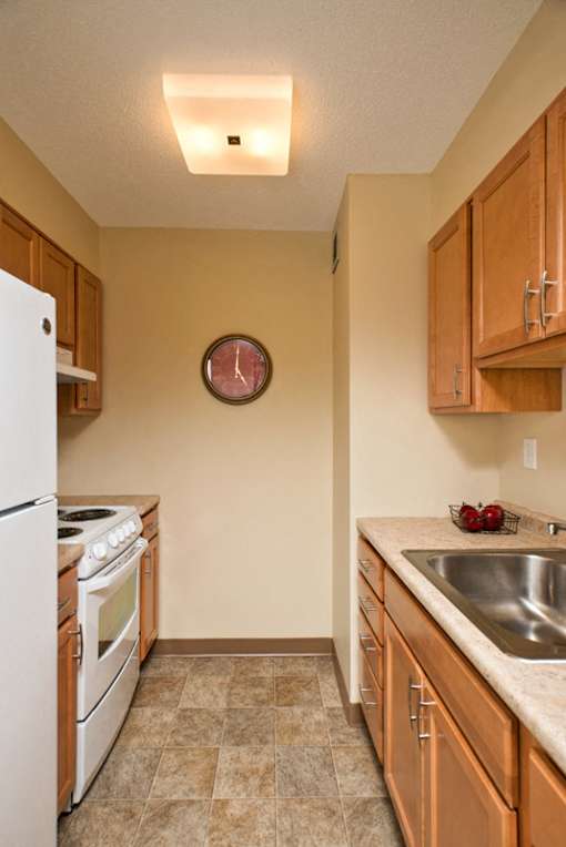 Fully Applianced Kitchen at Ohav Sholom Apartments in Albany, NY.