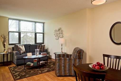 Living Room at Ohav Sholom Apartments in Albany, NY.