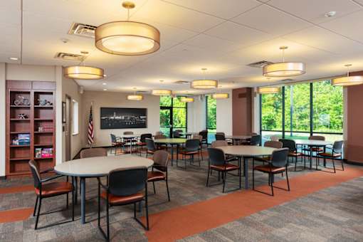 Community clubroom at Ohav Sholom Apartments in Albany, NY