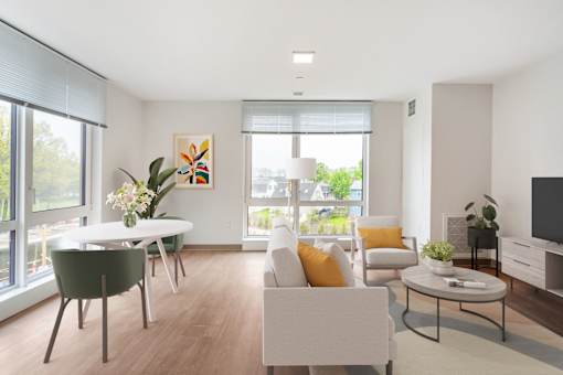 Dining area and living room in Leefort Terrace, Salem, MA