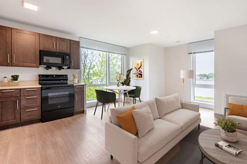 Kitchen, Dining, and Living Room in Leefort Terrace, Salem, MA
