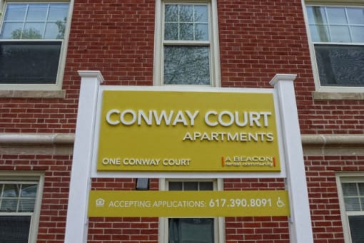 Monument Signage. at Conway Court, Massachusetts
