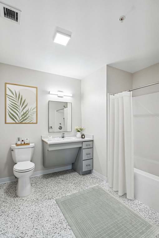 Large Apartment Unit Bathroom at Shoreline Grove Apartments in Branford, CT.