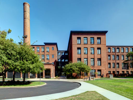 Main Entrance of t Robinson Cuticura Mill Apartments in Malden , MA.