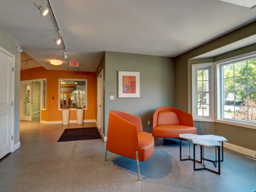 Sitting area in Management office at Mansfield Meadows Apartments in Mansfield, MA