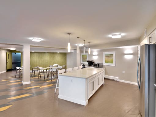 Community Room at Highland Glen Apartments in Westwood, MA.
