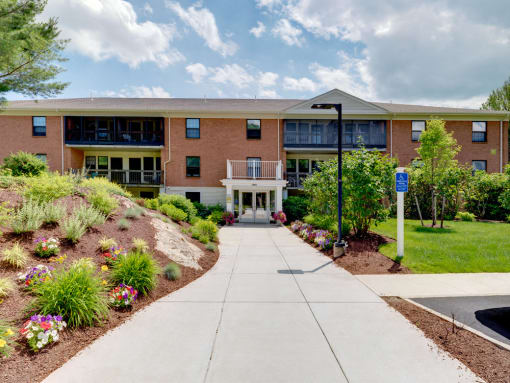 Outdoor Pathway at Highland Glen Apartments in Westwood, MA.
