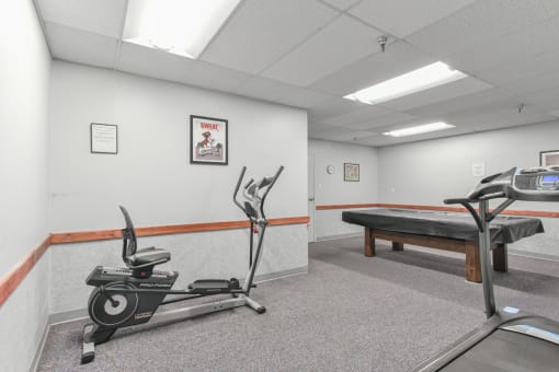 Resident Fitness Room at Bridgeville Tower Bridgeville, Pennsylvania.