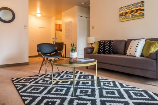 Comfortable Living Room at May Building Apartments, Pittsburgh, PA, 15222