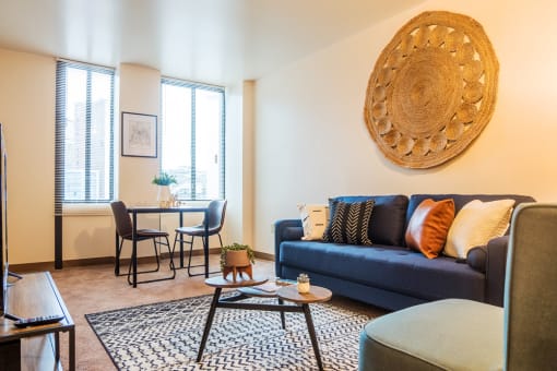 Living Room With Plenty Of Natural Lights at May Building Apartments, Pittsburgh, Pennsylvania