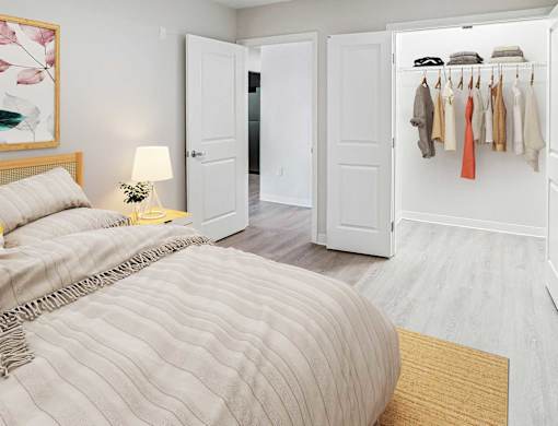 Bedroom at Shoreline Grove Apartments in Branford, CT.