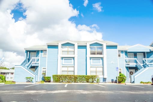 Colorful Buildings at Fishermans Landing Apartments in Ormond Beach, FL.