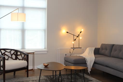 Apartment Living Room at The Bodhi at Island Creek Village, Duxbury, 02332