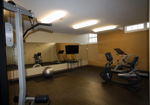 Sacred Heart Fitness Center With Workout Equipment.