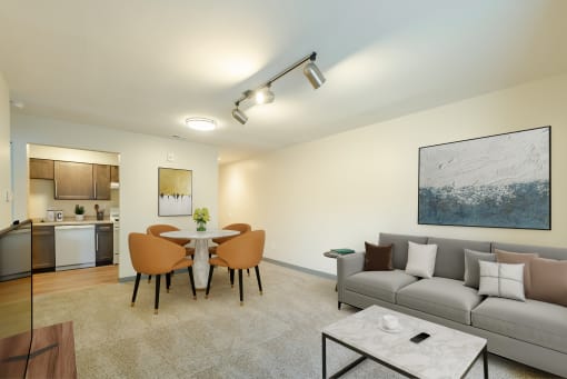 Open Floorplan with Combined iving Room and Dining Room.