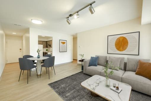 Living Room With Sofa and Table.