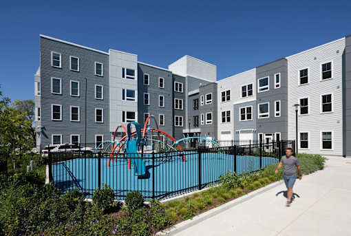 Pool View at The Anne M. Lynch Homes at Old Colony, South Boston, Massachusetts