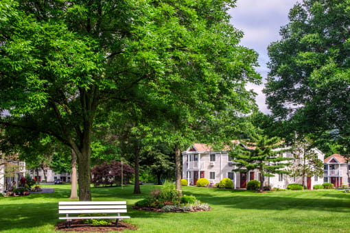 Outdoor Bench in Courtyard. at Pheasant Hill Estates, Harrisburg, PA