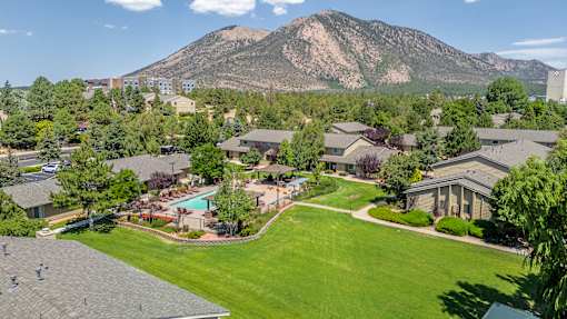 A mountain is in the background of a residential area.