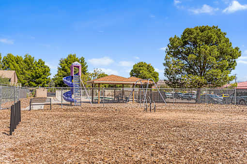 Dog park with agility fixtures at Rio Verde Apartments.