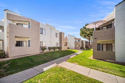 Grassy exterior at Desert Springs Apartments.