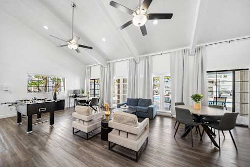 Comfortable seating at the clubhouse of Desert Springs Apartments.