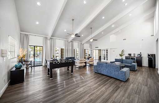Clubhouse with games, couches and hang out space.