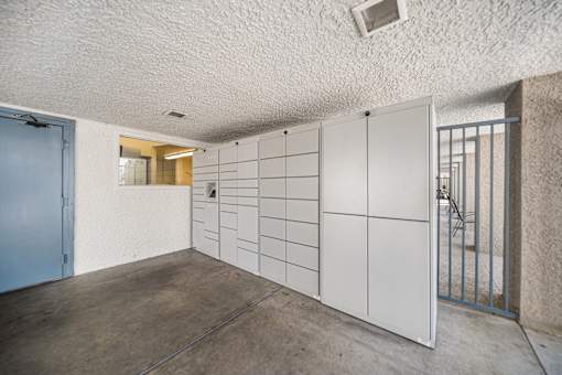 Resident only parcel lockers.