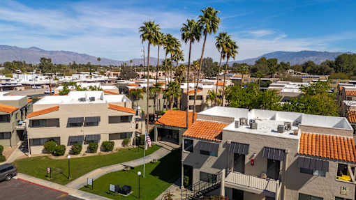 Arial View of Sunflower Village Apartments.