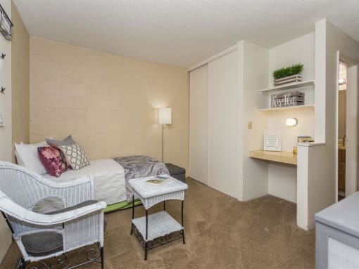 Modern Living Room at Pine View Village Apartments, Flagstaff, AZ