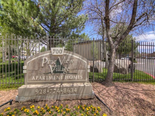 Property Signage at Pine View Village Apartments, Flagstaff