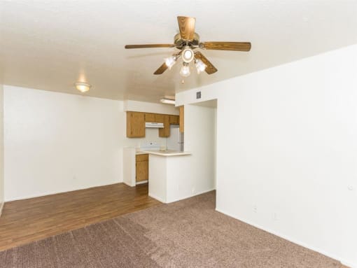 High Ceilings Living Space at University Square Apartments, Flagstaff, Arizona