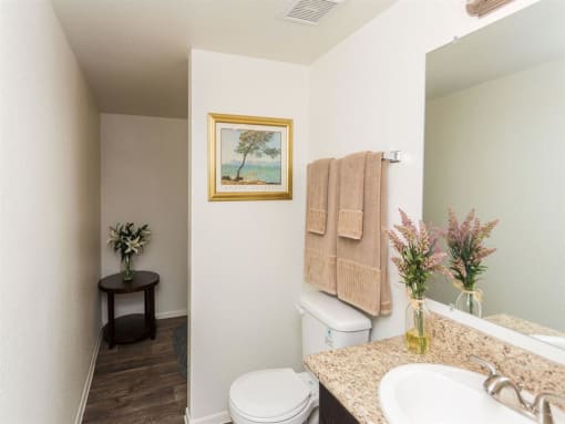 Renovated Bathrooms With Quartz Counters at Country Club Meadows Apartments, Arizona, 86004