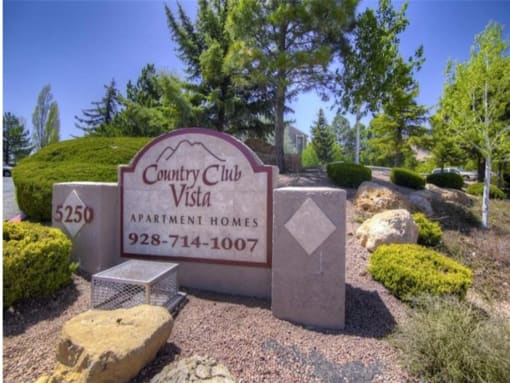 Property Signage at Country Club Vista Apartments, Flagstaff