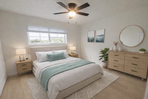 Virtually Renovated and Staged Bedroom