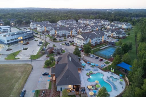 Property Drone View at The Madison of Tyler Apartment Homes, Tyler, Texas