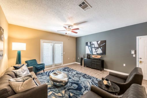 Open Living Room with a View at Canebrake Apartment Homes, Louisiana, 71115