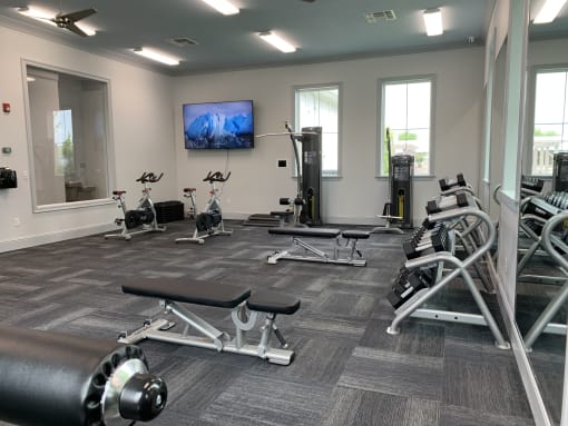 Fitness Center with Virtual Classes at Canebrake Apartment Homes, Shreveport, LA