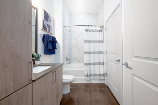 Bathroom Shower at AVILA Apartments, Oviedo, FL 32765