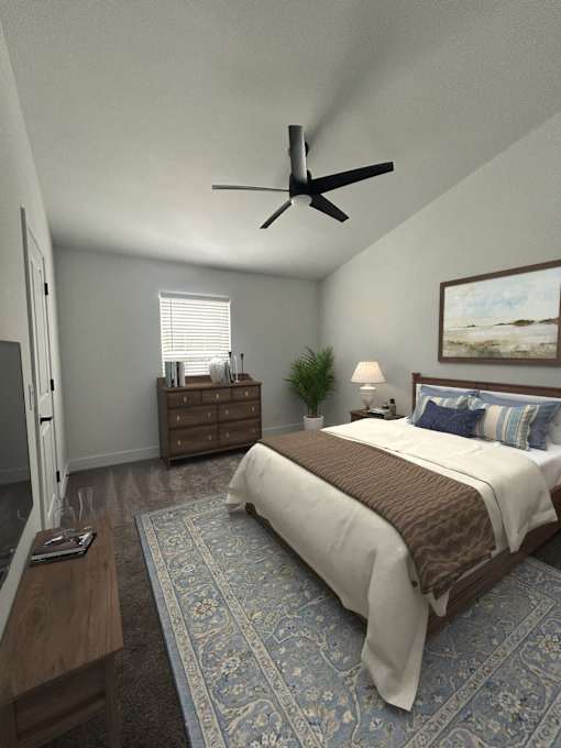 a bedroom with a ceiling fan at Ivy Hills Living Spaces, Cincinnati, OH