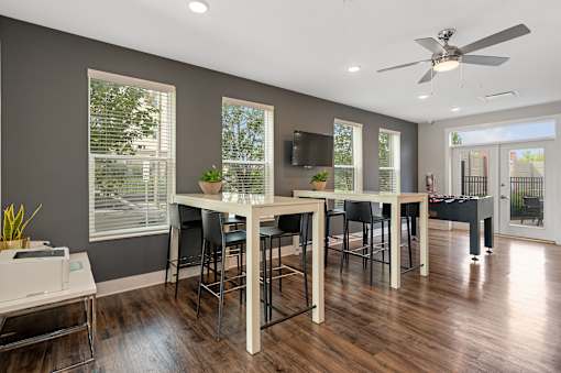 Clubhouse area at DeSales Flats Apartments*, Cincinnati, Ohio