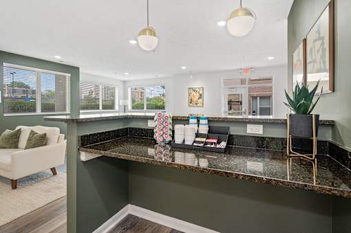 Clubhouse area at DeSales Flats Apartments*, Cincinnati, OH