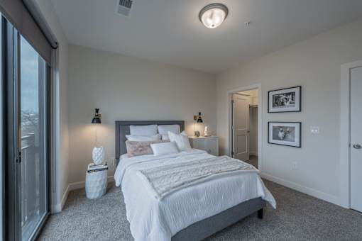 Bedroom With Balcony at Adams Edge Apartments, Cincinnati