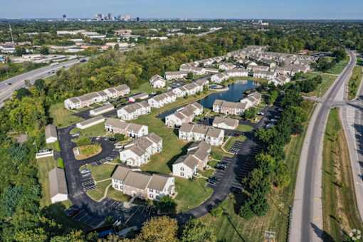 Aerial view of residential area at College Park, Columbus, OH, 43209