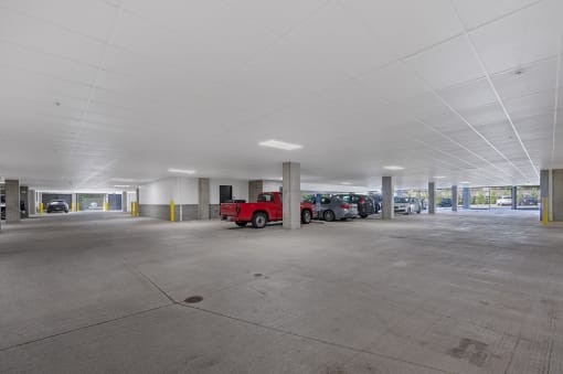 an empty parking garage with cars parked in it at Four23/Hoge, Cincinnati, OH