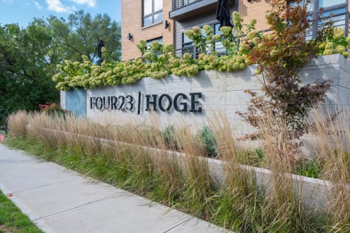 the front of a building with a sign that reads futures hope at Four23/Hoge, Ohio