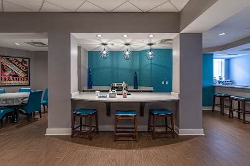 Gourmet Kitchen With Island at Renaissance at the Power Building, Cincinnati, OH